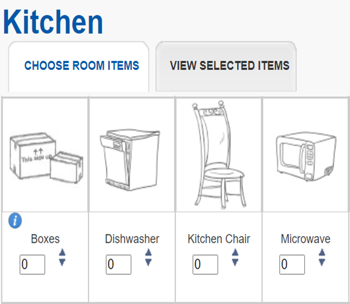 Choose room items